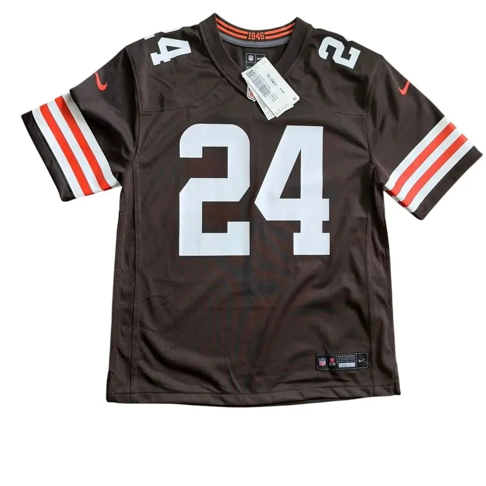 Nike Cleveland Browns Nick Chubb #24 Jersey Large NWT Game Brown Orange NFL